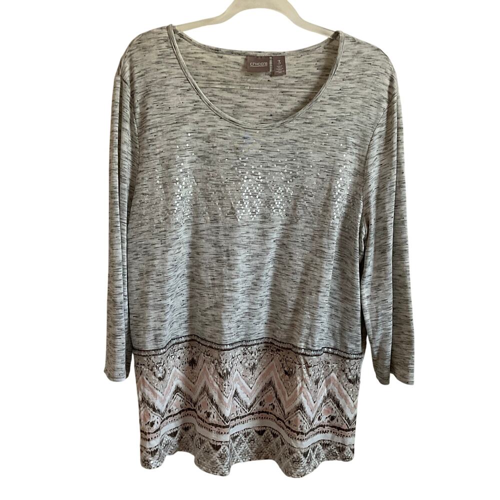 Chico’s 3/4 Sleeve Boho/Southwestern Blouse - Size XL‎